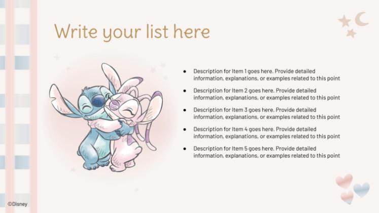 Modelo de apresentação Stitch fofo