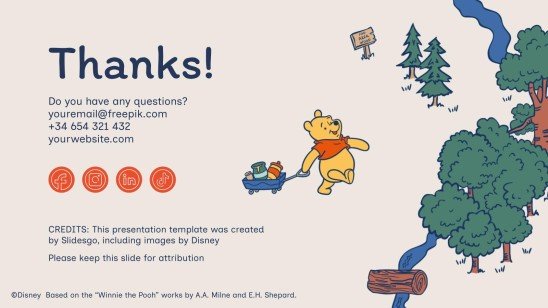 Modelo de apresentação Ursinho Pooh Explorador