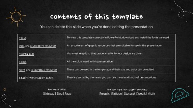 Simple Blackboard Background presentation template 