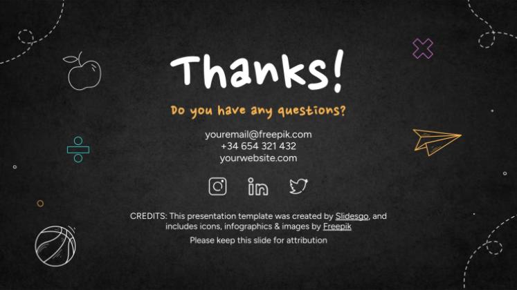 Simple Blackboard Background presentation template 
