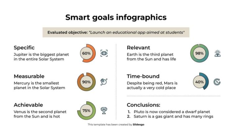 Smart Goals Infographics presentation template 
