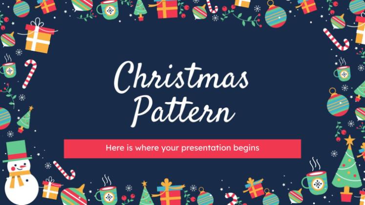 Modelo de apresentação Design de Natal com padrões