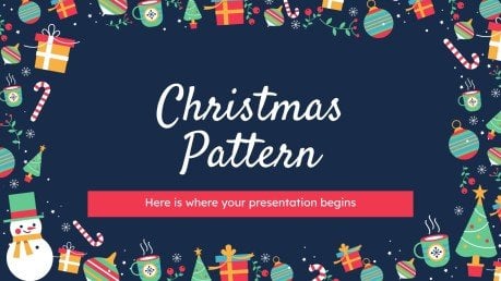 Modelo de apresentação Design de Natal com padrões