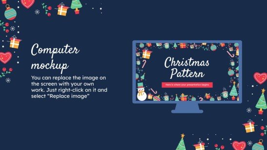 Modelo de apresentação Design de Natal com padrões