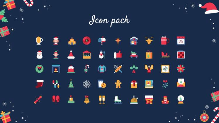 Modelo de apresentação Design de Natal com padrões