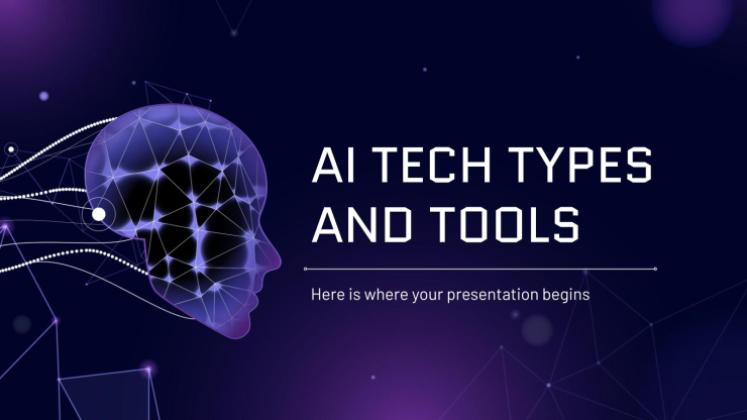 Types et outils de technologie IA Modèles de présentation