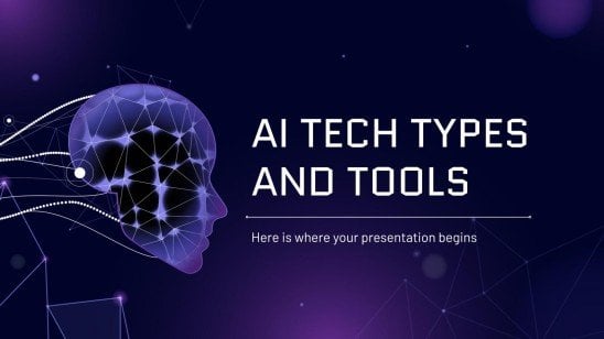 Types et outils de technologie IA Modèles de présentation