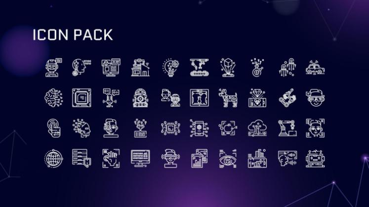 Types et outils de technologie IA Modèles de présentation
