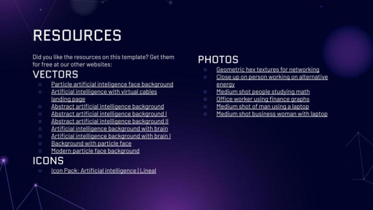 Types et outils de technologie IA Modèles de présentation