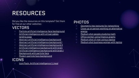 Types et outils de technologie IA Modèles de présentation