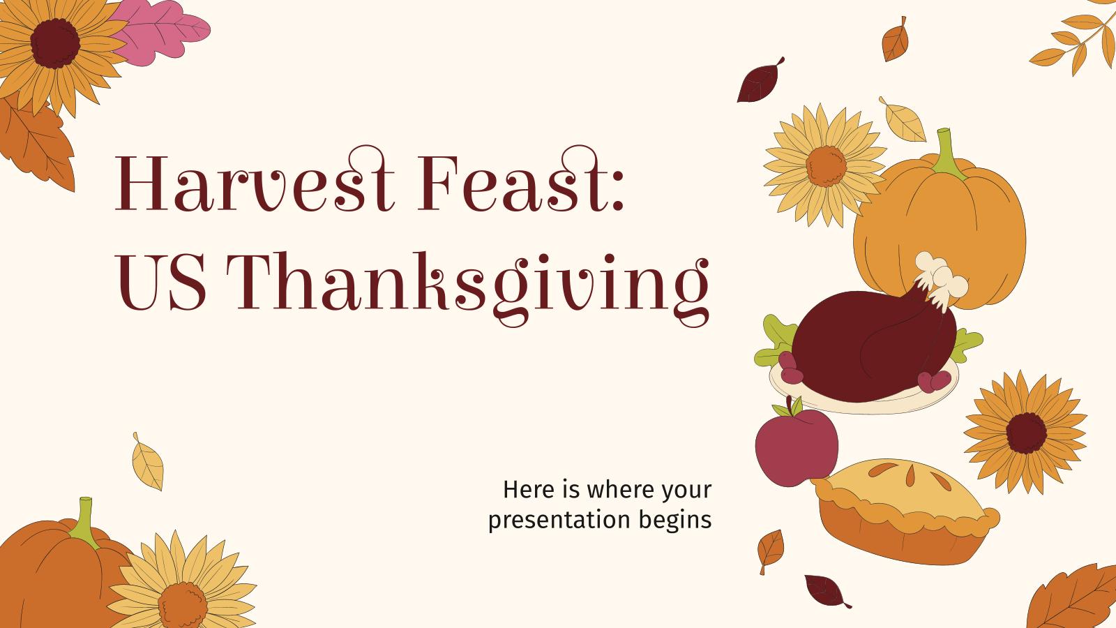 Erntedankfest: US Thanksgiving Präsentationsvorlage