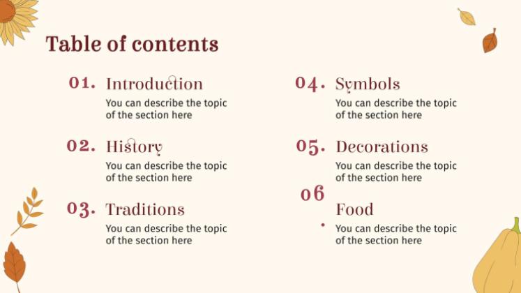 추수 감사절: 미국 추수 감사절 프레젠테이션 템플릿