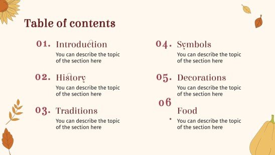 추수 감사절: 미국 추수 감사절 프레젠테이션 템플릿