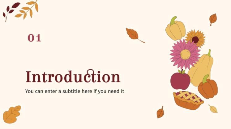 추수 감사절: 미국 추수 감사절 프레젠테이션 템플릿