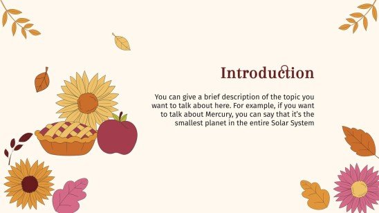 추수 감사절: 미국 추수 감사절 프레젠테이션 템플릿