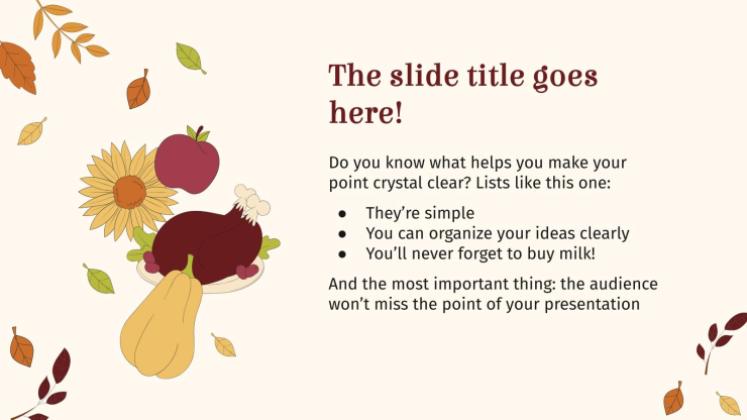 추수 감사절: 미국 추수 감사절 프레젠테이션 템플릿