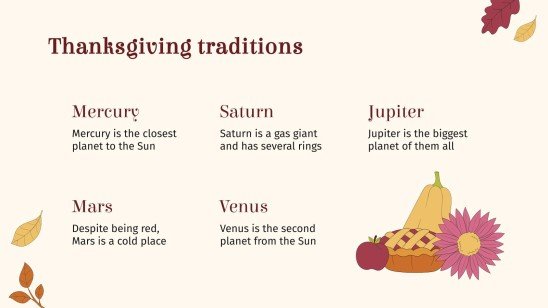 추수 감사절: 미국 추수 감사절 프레젠테이션 템플릿