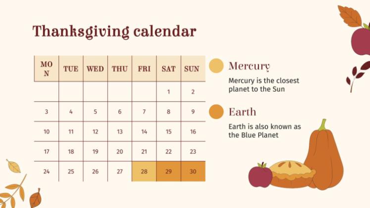 추수 감사절: 미국 추수 감사절 프레젠테이션 템플릿