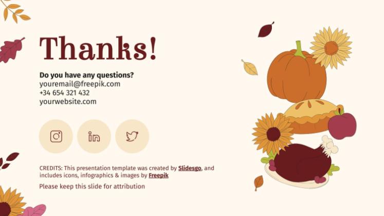 추수 감사절: 미국 추수 감사절 프레젠테이션 템플릿