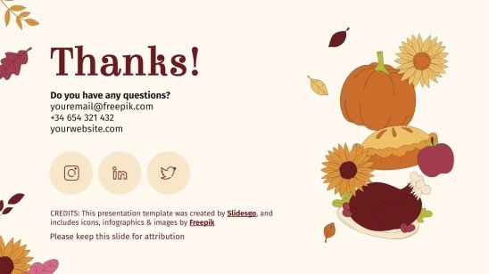 추수 감사절: 미국 추수 감사절 프레젠테이션 템플릿