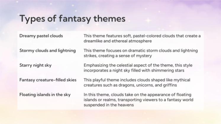 판타지 구름 하늘 테마 프레젠테이션 템플릿