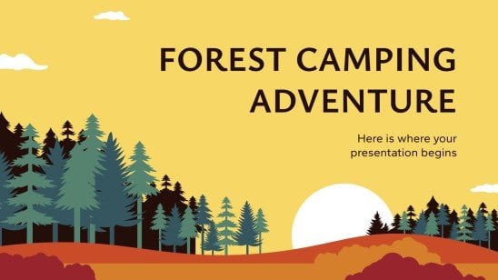 Aventure de camping en forêt Modèles de présentation
