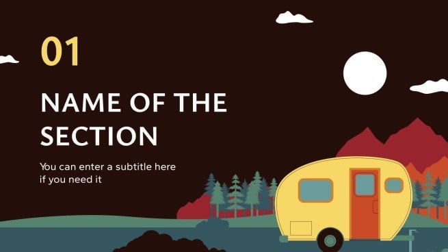 Aventure de camping en forêt Modèles de présentation