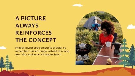Aventure de camping en forêt Modèles de présentation