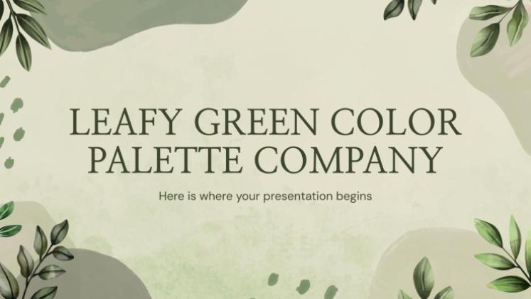 Leafy Green Color Palette Company Profile presentation template 