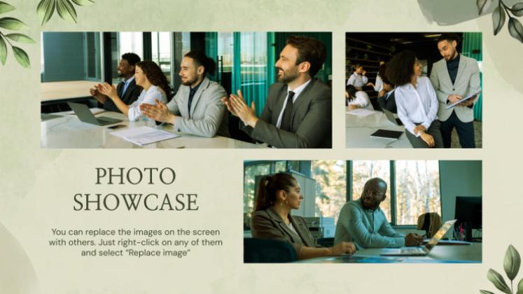 Leafy Green Color Palette Company Profile presentation template 