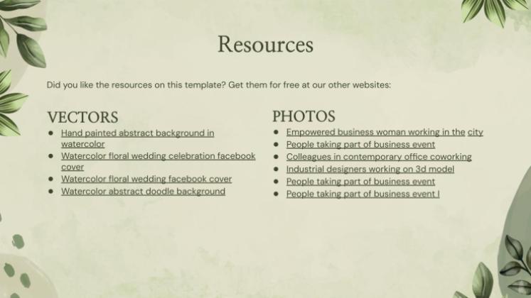 Leafy Green Color Palette Company Profile presentation template 