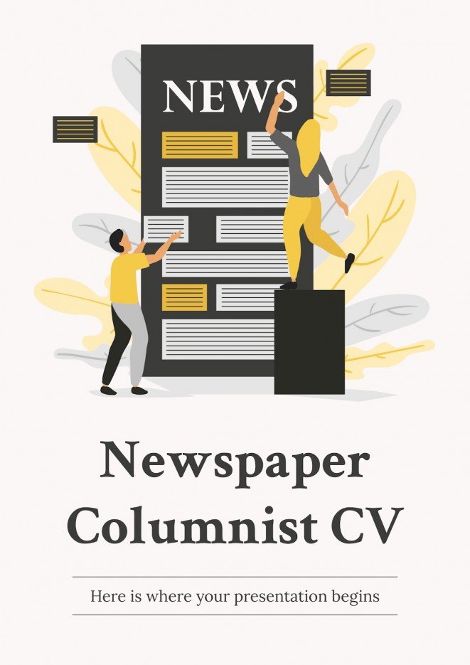 Newspaper Columnist Example Newspaper Columnist CV | Google Slides & PPT theme