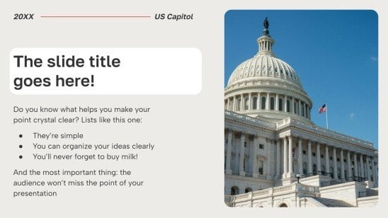 Plantilla de presentación Capitolio de los Estados Unidos