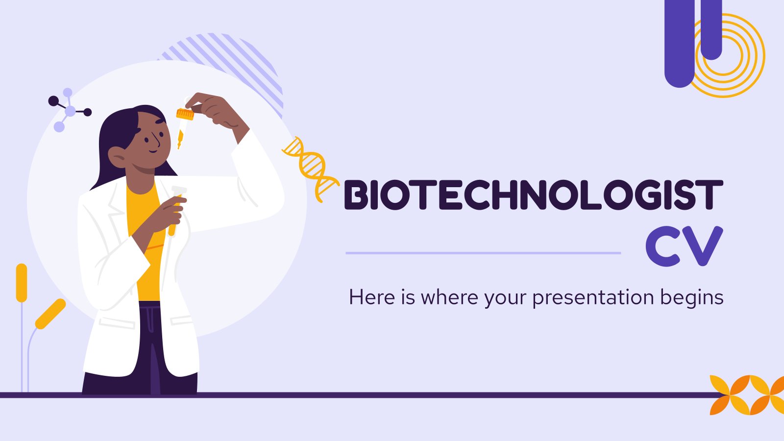 Biotechnologist CV presentation template 