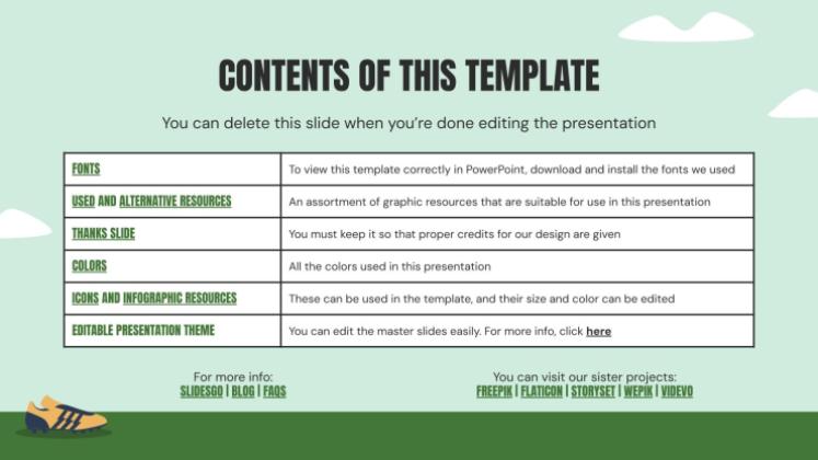 Soccer Theme presentation template 