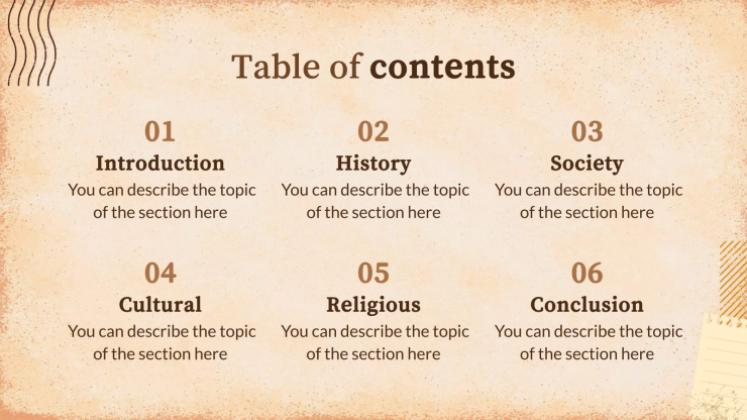 Vintage Paper History Lesson presentation template 