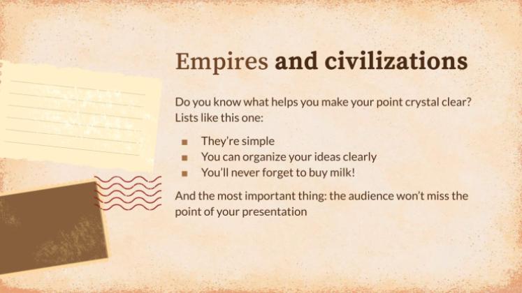Vintage Paper History Lesson presentation template 