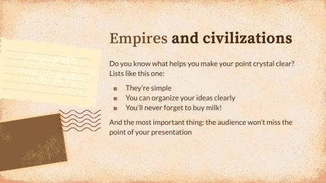 Vintage Paper History Lesson presentation template 