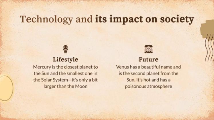 Vintage Paper History Lesson presentation template 