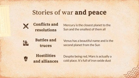 Vintage Paper History Lesson presentation template 