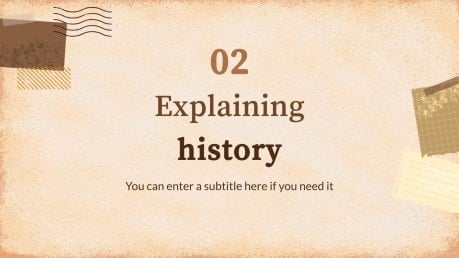 Vintage Paper History Lesson presentation template 