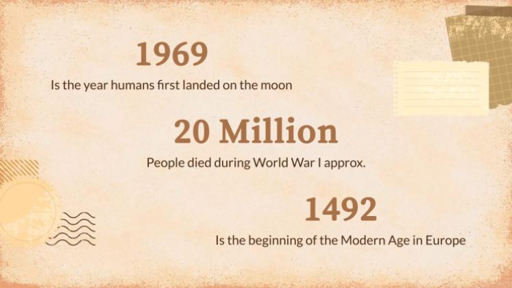 Vintage Paper History Lesson presentation template 