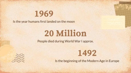 Vintage Paper History Lesson presentation template 