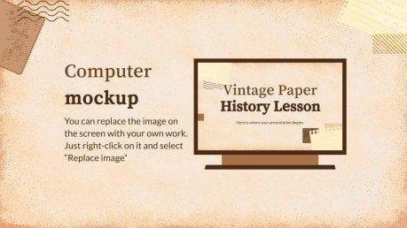 Vintage Paper History Lesson presentation template 