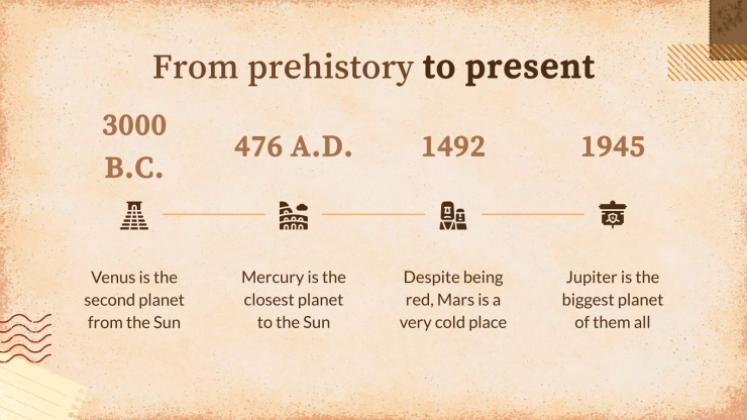 Vintage Paper History Lesson presentation template 