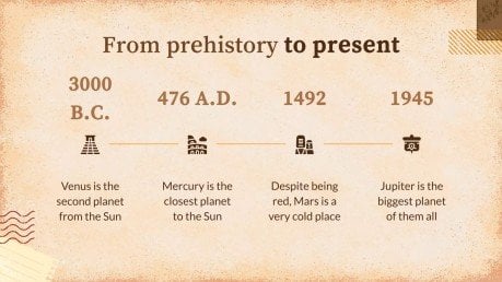 Vintage Paper History Lesson presentation template 