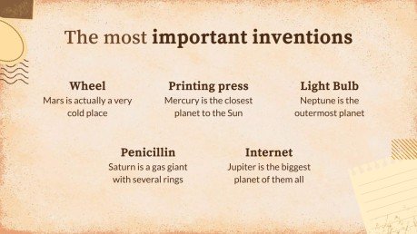 Vintage Paper History Lesson presentation template 