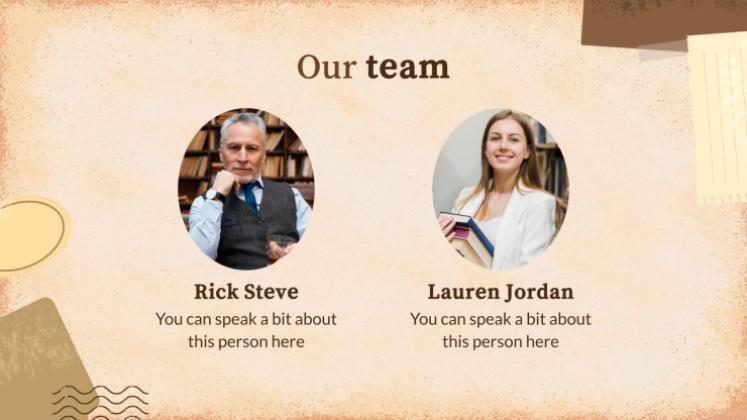 Vintage Paper History Lesson presentation template 