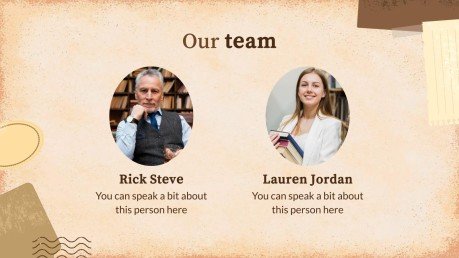 Vintage Paper History Lesson presentation template 