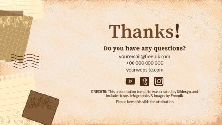 Vintage Paper History Lesson presentation template 